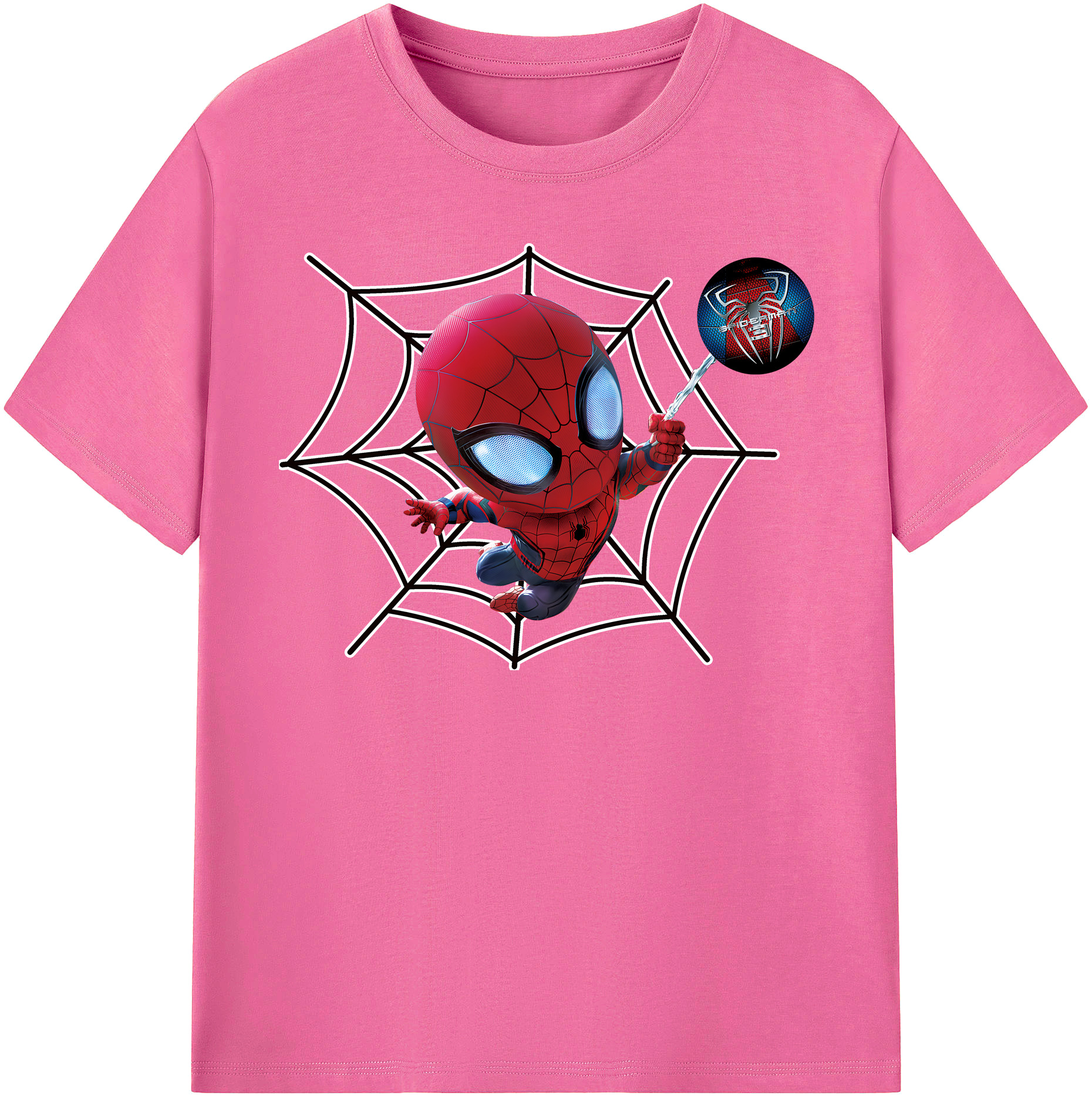 （画像用） Spider Man スパイダーマン レディースカジュアルプリントTシャツ（綿100％）